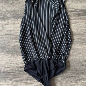 Black and White Striped Bodysuit